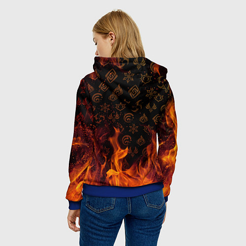 Женская толстовка ЧЖУН ЛИ ГЕНШИН ИМПАКТ, GENSHIN IMPACT / 3D-Синий – фото 4