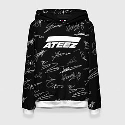 Женская толстовка ATEEZ БЕЛЫЕ АВТОГРАФЫ УЗОР