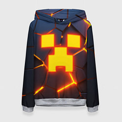 Толстовка-худи женская ОГНЕННЫЙ КРИПЕР 3D ПЛИТЫ FIRE CREEPER, цвет: 3D-меланж