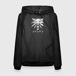 Женская толстовка БЕЛЫЙ ВОЛК В ЛЕСУ ВЕДЬМАК