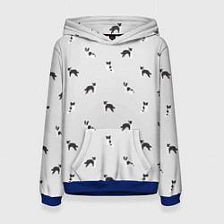 Женская толстовка Черно-белые собачки паттерн