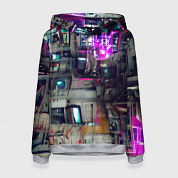 Толстовка-худи женская Инженерия, цвет: 3D-меланж