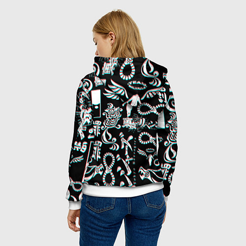 Женская толстовка ТОКИЙСКИЕ МСТИТЕЛИ ГЛИТЧ, GLITCH / 3D-Белый – фото 4