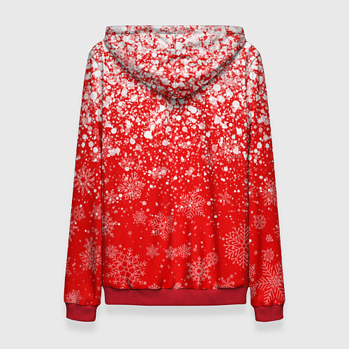 Женская толстовка POPPY PLAYTIME ХАГИ ВАГИ НОВОГОДНИЙ, СНЕЖИНКИ / 3D-Красный – фото 2