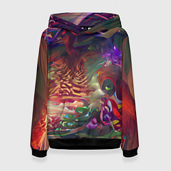 Толстовка-худи женская Рождественские тайны, цвет: 3D-черный