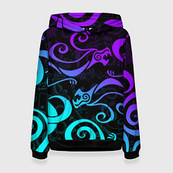 Женская толстовка НЕОНОВОЕ ТАТУ ДРАКЕНА УЗОР