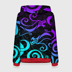 Женская толстовка НЕОНОВОЕ ТАТУ ДРАКЕНА УЗОР