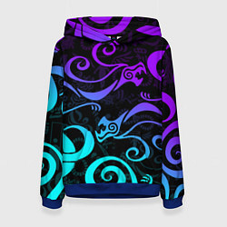 Женская толстовка НЕОНОВОЕ ТАТУ ДРАКЕНА УЗОР