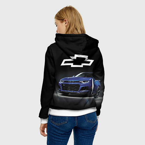 Женская толстовка Chevrolet Camaro ZL1 Motorsport / 3D-Белый – фото 4