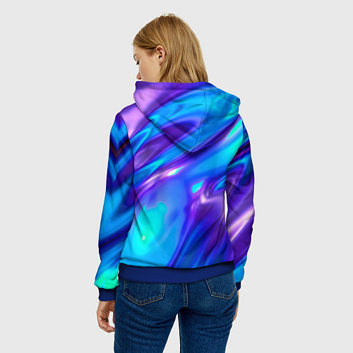 Женская толстовка Neon Holographic / 3D-Синий – фото 4