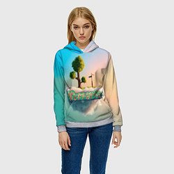 Толстовка-худи женская Облако в Террарии, цвет: 3D-меланж — фото 2