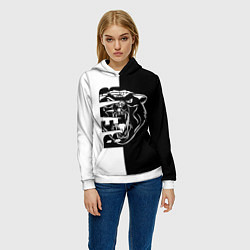 Толстовка-худи женская BEAR Медведь, цвет: 3D-белый — фото 2