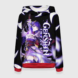 Женская толстовка СЁГУН РАЙДЕН ГЕНШИН ИМПАКТ, СИМВОЛ СТИХИИ