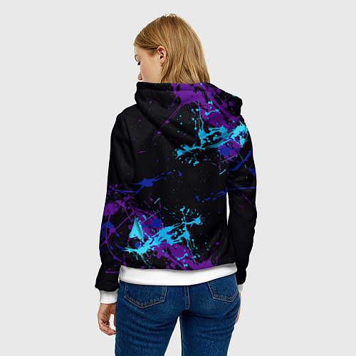 Женская толстовка SONIC NEON СОНИК НЕОН / 3D-Белый – фото 4