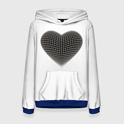 Толстовка-худи женская HEART PRINT, цвет: 3D-синий