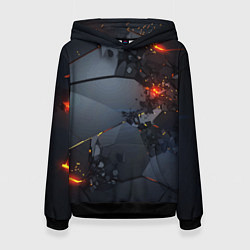 Женская толстовка НЕОНОВЫЙ ВЗРЫВ ПЛИТЫ, ОБЛОМКИ NEON EXPLOSION