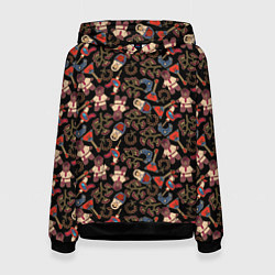 Женская толстовка Россия паттерн темный