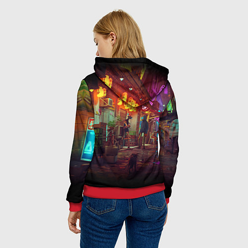 Женская толстовка Stray: Poster / 3D-Красный – фото 4