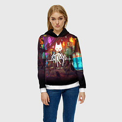 Толстовка-худи женская Stray: Poster, цвет: 3D-белый — фото 2