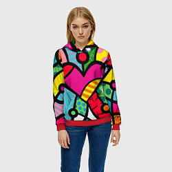 Толстовка-худи женская Ромеро Бритто Арт, цвет: 3D-красный — фото 2