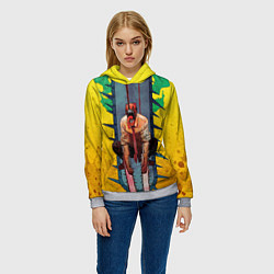 Толстовка-худи женская Chainsaw Man - Дэндзи, цвет: 3D-меланж — фото 2