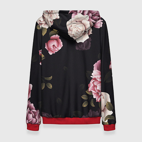 Женская толстовка РОЗЫ И ПИОНЫ / 3D-Красный – фото 2