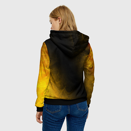 Женская толстовка BUBBLE KVASS - СКАЛА Пламя / 3D-Черный – фото 4