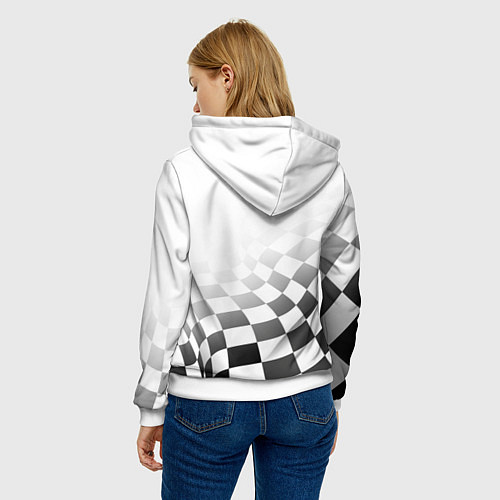 Женская толстовка Audi Quattro, Ауди Кватро, Финишный флаг / 3D-Белый – фото 4