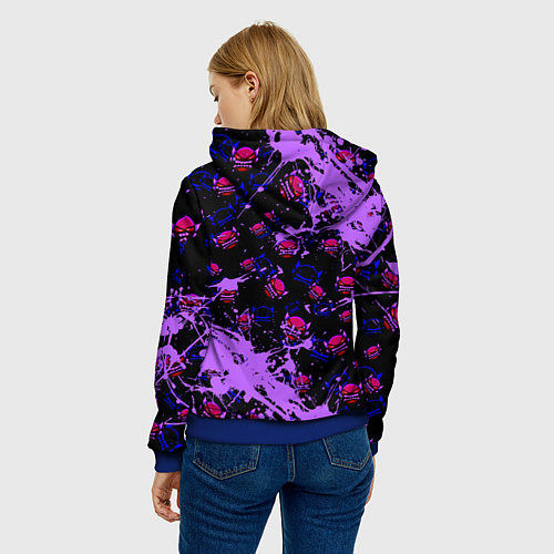 Женская толстовка Геометри Дэш фиолетовый Geometry Dash / 3D-Синий – фото 4