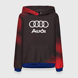 Толстовка-худи женская Audi logo, цвет: 3D-синий