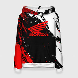 Толстовка-худи женская Honda Logo Auto, цвет: 3D-белый