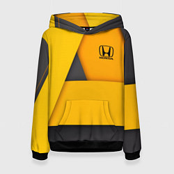 Толстовка-худи женская Honda - Yellow, цвет: 3D-черный