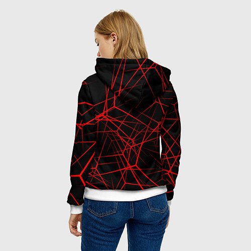 Женская толстовка Peugeot: Красные тонкие линии / 3D-Белый – фото 4