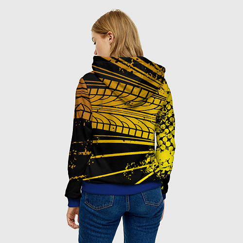 Женская толстовка Lamborghini - Следы от шин / 3D-Синий – фото 4