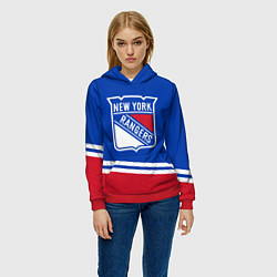 Толстовка-худи женская New York Rangers Нью Йорк Рейнджерс, цвет: 3D-красный — фото 2