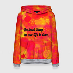Толстовка-худи женская Life is love, цвет: 3D-меланж
