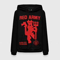 Толстовка-худи женская Manchester United Red Army Манчестер Юнайтед, цвет: 3D-черный