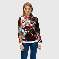 Толстовка-худи женская Каэдэхара Кадзуха-странствующий самурай, цвет: 3D-белый — фото 2