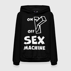 Толстовка-худи женская SEX MACHINE Секс Машина, цвет: 3D-черный