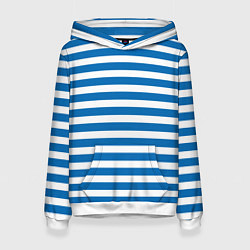 Толстовка-худи женская ТЕЛЬНЯШКА ВДВ В ПОЛОСКУ, цвет: 3D-белый
