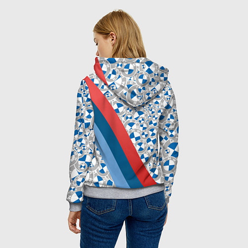 Женская толстовка BMW LOGO 2020 PATTERN M SPORT / 3D-Меланж – фото 4
