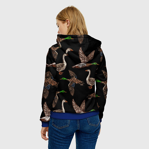 Женская толстовка Утки паттерн / 3D-Синий – фото 4