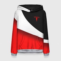 Толстовка-худи женская TESLA - ЦВЕТА КОМПАНИИ, цвет: 3D-меланж