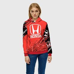 Толстовка-худи женская HONDA хонда sport, цвет: 3D-красный — фото 2