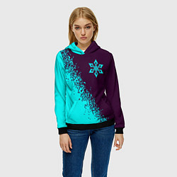 Толстовка-худи женская ГЕНШИН ИМПАКТ - КРИО Арт, цвет: 3D-черный — фото 2