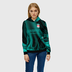 Толстовка-худи женская Liverpool спорт, цвет: 3D-черный — фото 2