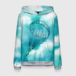 Женская толстовка Парашютист в облаках