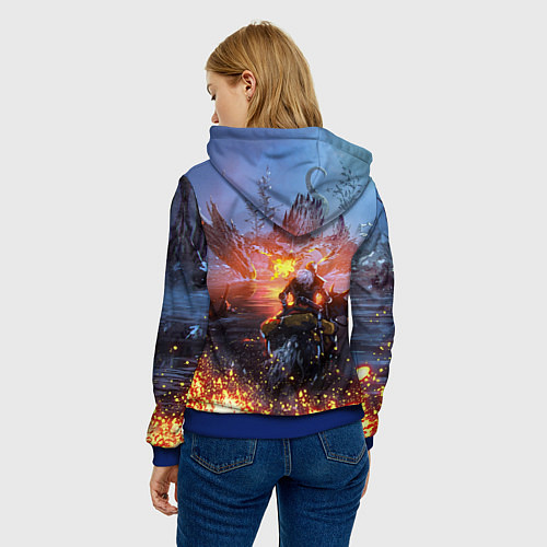 Женская толстовка ELDEN RING БИТВА С ДРАКОНОМ / 3D-Синий – фото 4
