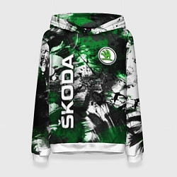 Толстовка-худи женская Skoda Sport Style Шкода, цвет: 3D-белый