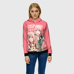 Толстовка-худи женская Sajuna and Shinju Inui, цвет: 3D-черный — фото 2